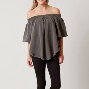 Free people off the shoulder sweater kiss me sweatshirt top